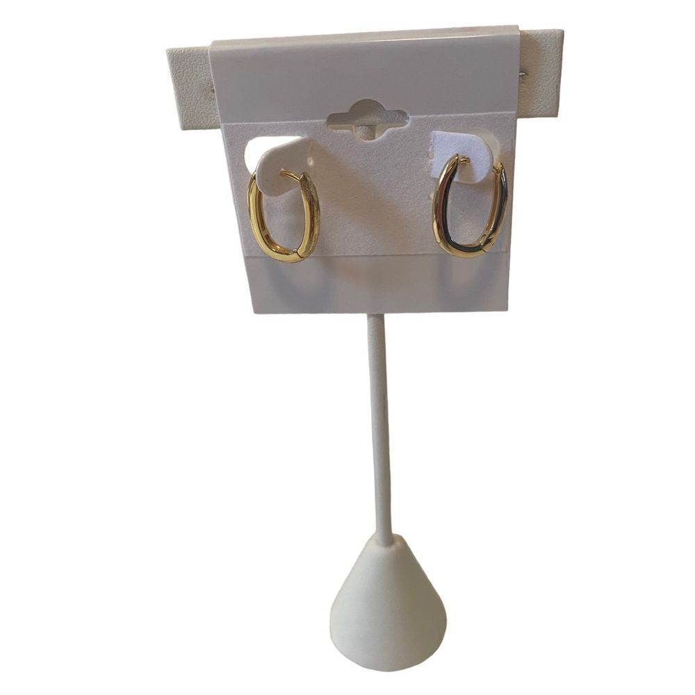 Gold Cake Brand Small Yellow Gold Toned Oval Hoops